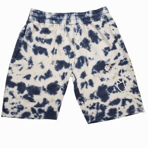 True Religion Mens Tie-Dye Lounge Shorts M Blue & White Cotton Blend Graphic